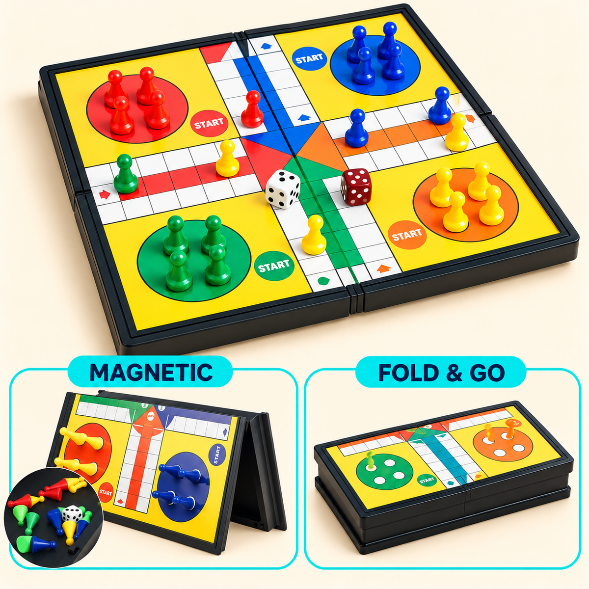 Magnetic Folding Ludo